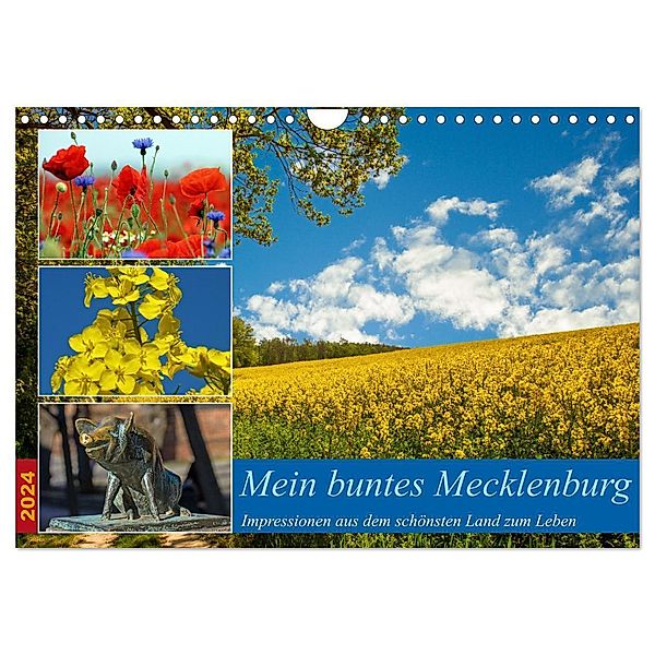 Mein buntes Mecklenburg (Wandkalender 2024 DIN A4 quer), CALVENDO Monatskalender, Holger Felix