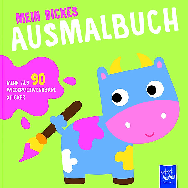 Mein dickes Ausmalbuch (Cover grün - Kuh), m. 96 Beilage