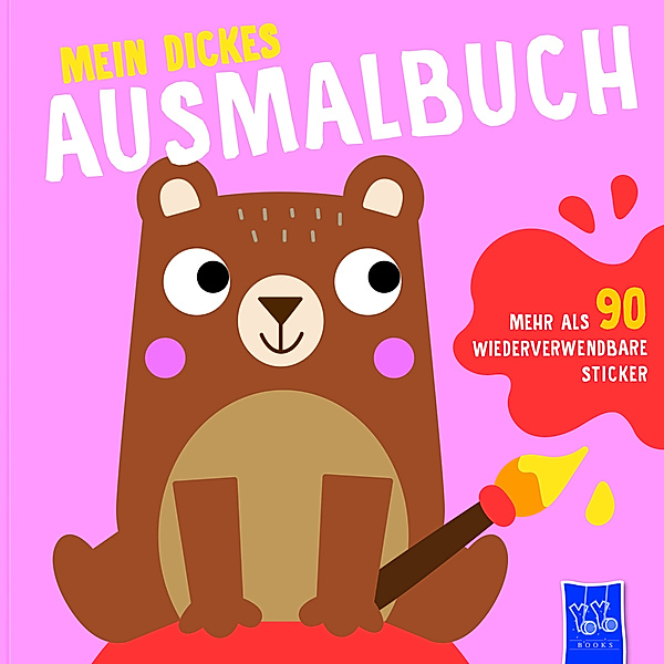 Mein dickes Ausmalbuch (Cover pink - Bär), m. 90 Beilage