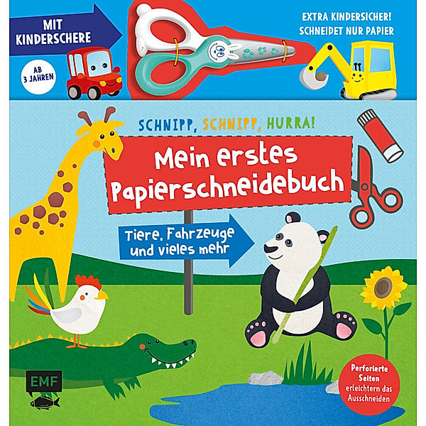 Mein erstes Papierschneidebuch - Tiere, Fahrzeuge und vieles mehr, m. Kinderschere