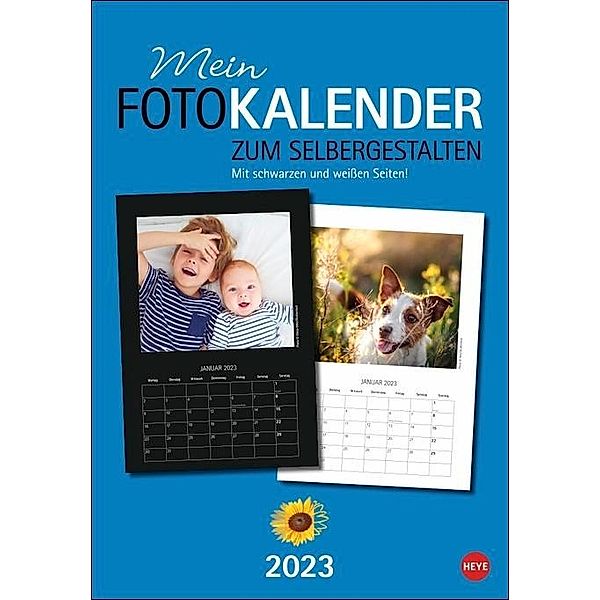 Mein Fotokalender zum Selbergestalten 2023. Blanko-Kalender zum Basteln mit schwarzen und weißen Seiten für eine persönl