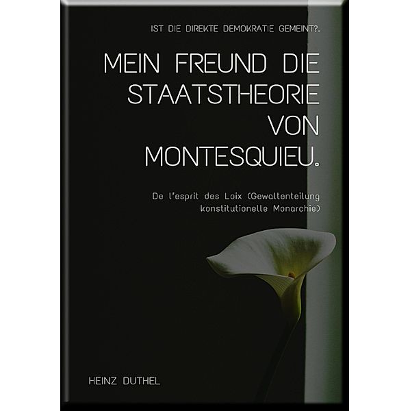 MEIN FREUND DIE STAATSTHEORIE VON MONTESQUIEU, Heinz Duthel