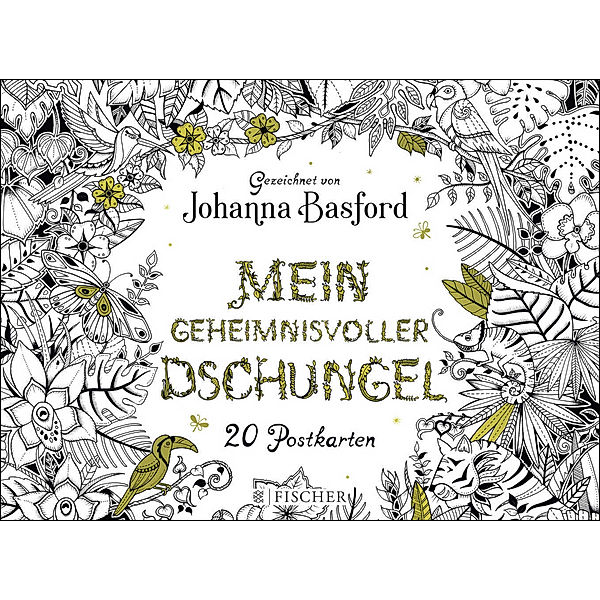 Mein geheimnisvoller Dschungel, Postkartenbuch, Johanna Basford