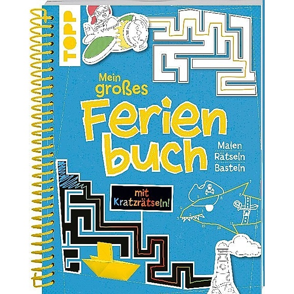 Mein grosses Ferienbuch mit Kratzrätseln! (Blau), frechverlag