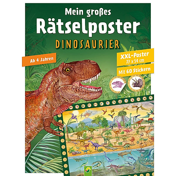 Mein großes Rätselposter Dinosaurier, Schwager & Steinlein Verlag, Svenja Dieken