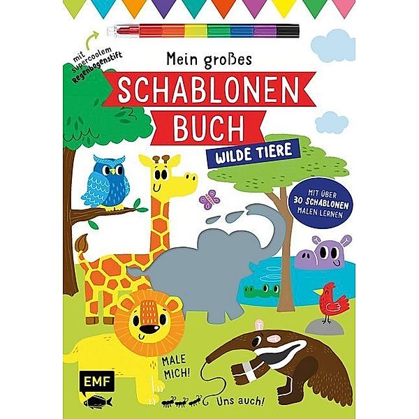 Mein großes Schablonen-Buch - Wilde Tiere, Elizabeth Golding