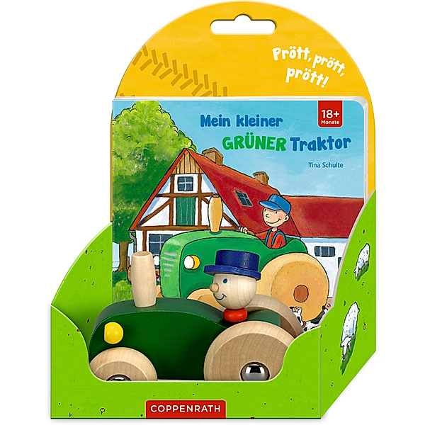 Mein kleiner grüner Traktor, m. Holzauto, Kristina Schaefer, Tina Schulte