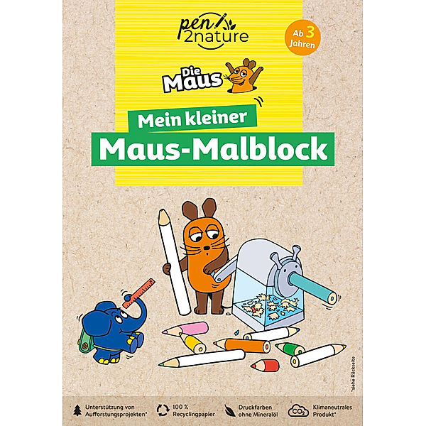 Mein kleiner Maus-Malblock. Nachhaltiges Malen für Kinder ab 3 Jahren, pen2nature