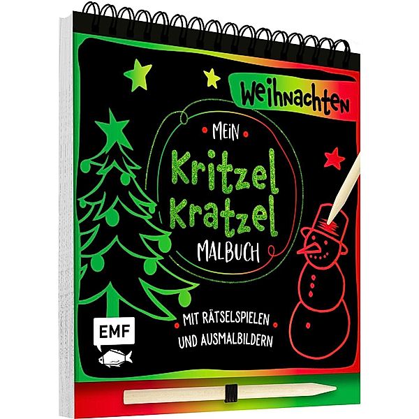 Mein Kritzel-Kratzel-Malbuch - Weihnachten, m. Holzstift