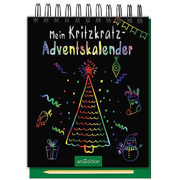 Mein Kritzkratz-Adventskalender, m. Holzstift