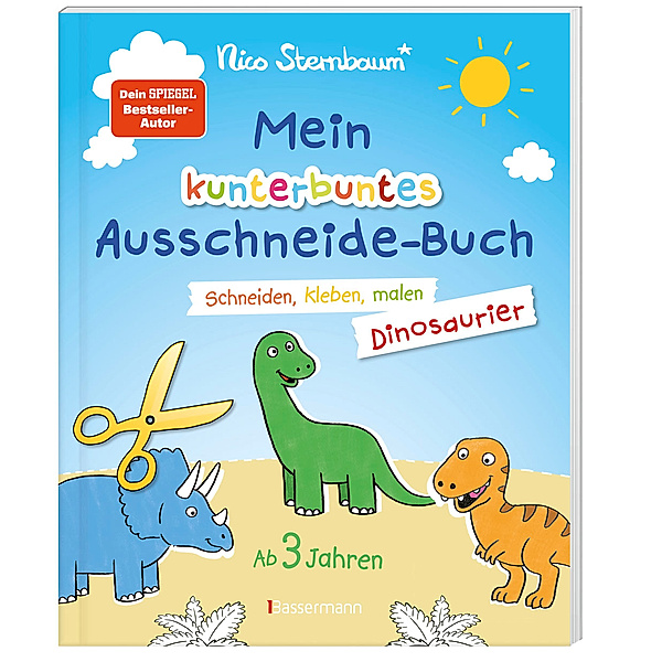Mein kunterbuntes Ausschneidebuch - Dinosaurier. Schneiden, kleben, malen für Kinder ab 3 Jahren. Mit Scherenführerschein, Nico Sternbaum