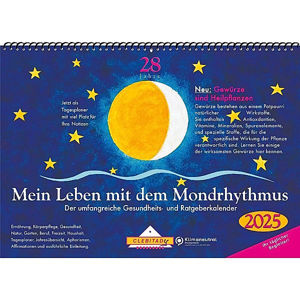 Mein Leben mit dem Mondrhythmus 2025, Wandkalender, Edith Stadig