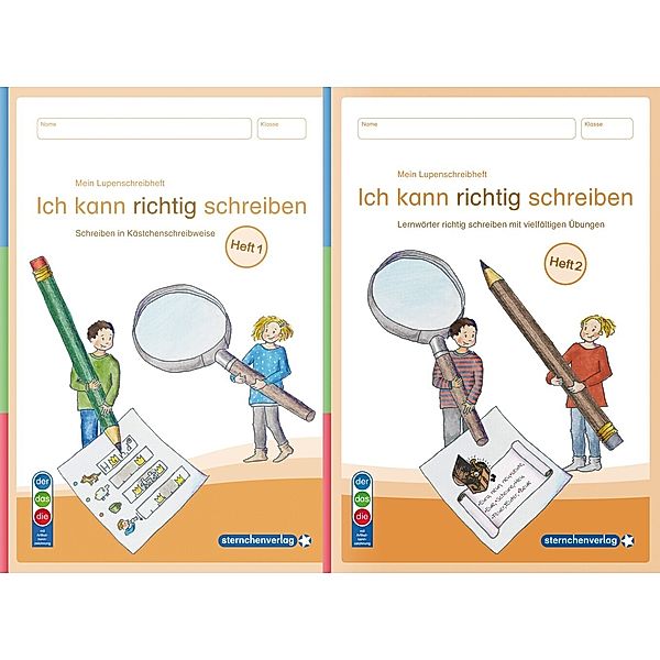 Mein Lupenschreibheft 1 und 2 - Ich kann richtig schreiben - Ausgabe mit Artikelkennzeichnung (DaZ), sternchenverlag GmbH, Katrin Langhans