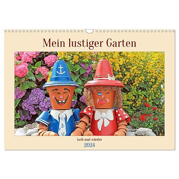 Mein Lustiger Garten, lach mal wieder (Wandkalender 2024 DIN A3 quer), CALVENDO Monatskalender, Konstanze Junghanns