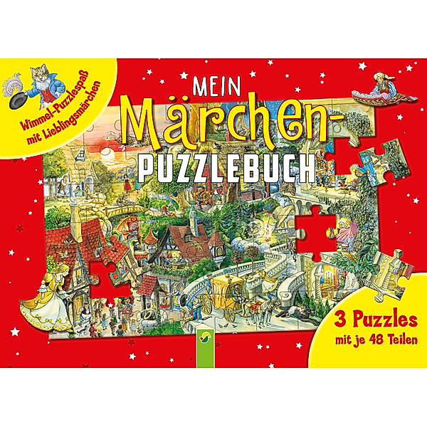 Mein Märchen-Puzzlebuch mit 3 Puzzles mit je 48 Teilen