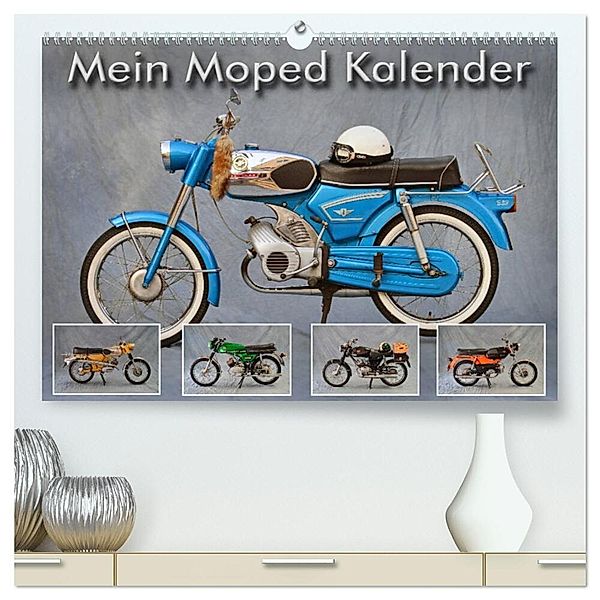 Mein Moped Kalender (hochwertiger Premium Wandkalender 2024 DIN A2 quer), Kunstdruck in Hochglanz, Ingo Laue