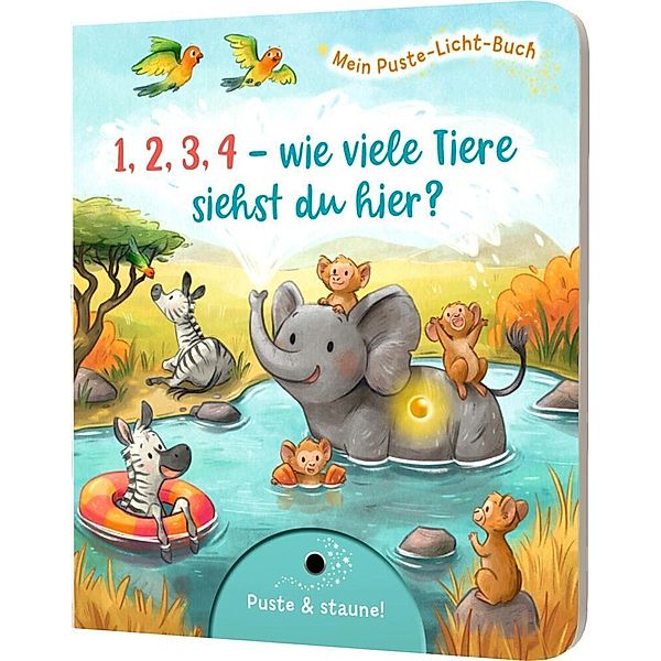 Mein Puste-Licht-Buch: 1,2,3,4 - wie viele Tiere siehst du hier?, Fee Krämer