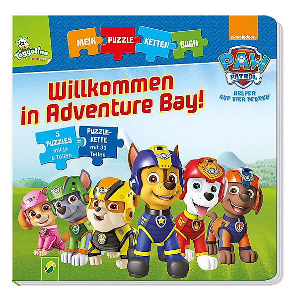Mein Puzzlekettenbuch - Paw Patrol Willkommen in Adventure Bay!, Schwager & Steinlein Verlag
