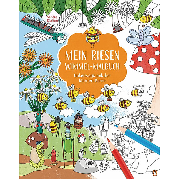 Mein Riesen-Wimmel-Malbuch - Unterwegs mit der kleinen Biene, Sandra Kissling