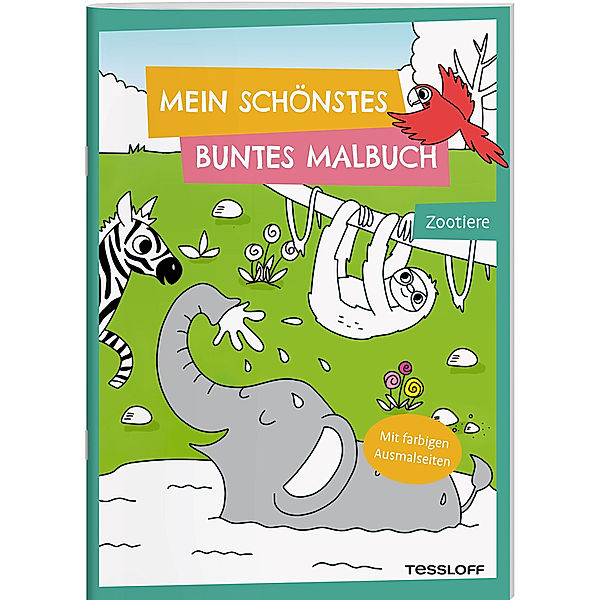 Mein schönstes buntes Malbuch. Zootiere