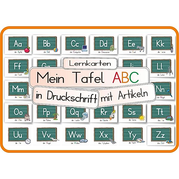 Mein Tafel ABC in Druckschrift mit Artikeln, Helga Momm