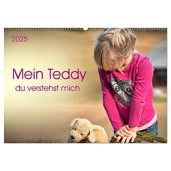 Mein Teddy - du verstehst mich (Wandkalender 2025 DIN A2 quer), CALVENDO Monatskalender, Calvendo, Peter Roder