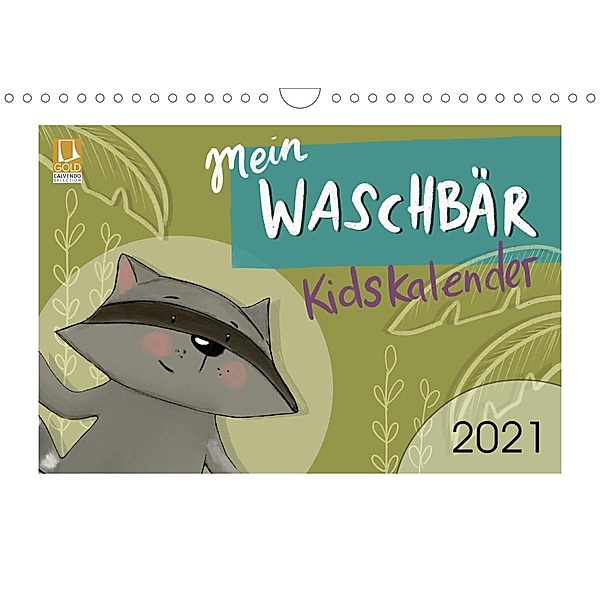 Mein Waschbär Kidskalender (Wandkalender 2021 DIN A4 quer), Stephanie Langowski
