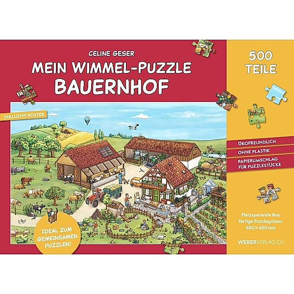 Weber Verlag Thun Mein Wimmel-Puzzle Bauernhof, Celine Geser