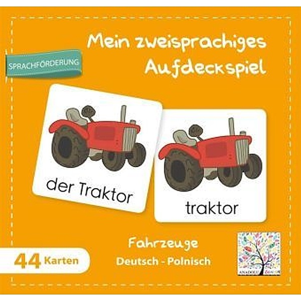 Mein zweisprachiges Aufdeckspiel, Fahrzeuge Deutsch-Polnisch (Kinderspiel)