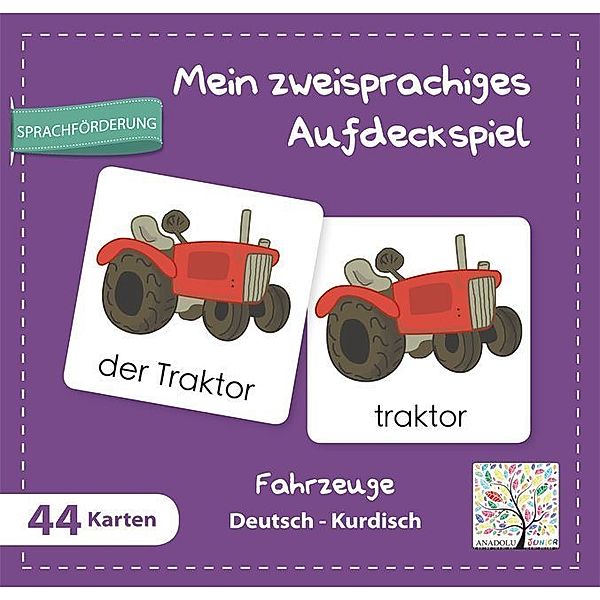 Schulbuchverlag Anadolu Mein zweisprachiges Aufdeckspiel, Fahrzeuge Deutsch-Kurdisch (Kinderspiel)