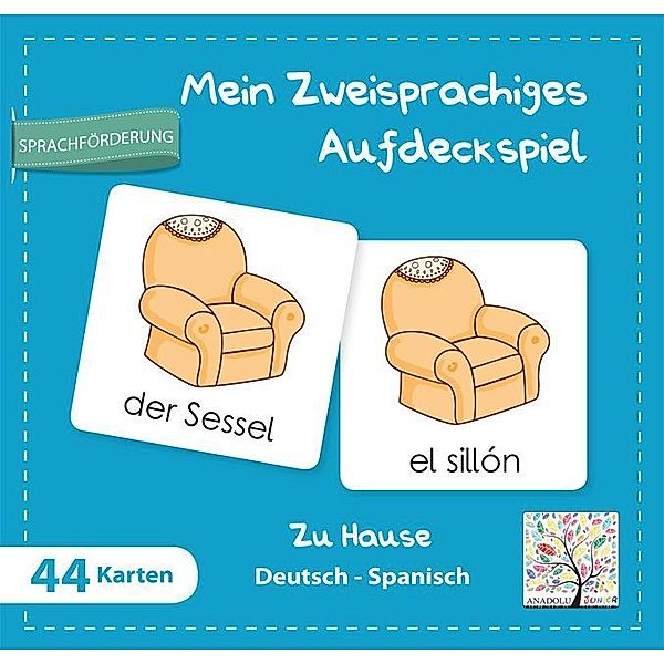 Schulbuchverlag Anadolu Mein zweisprachiges Aufdeckspiel - Mein zweisprachiges Aufdeckspiel, Zu Hause Deutsch-Spanisch (Kinderspiel)