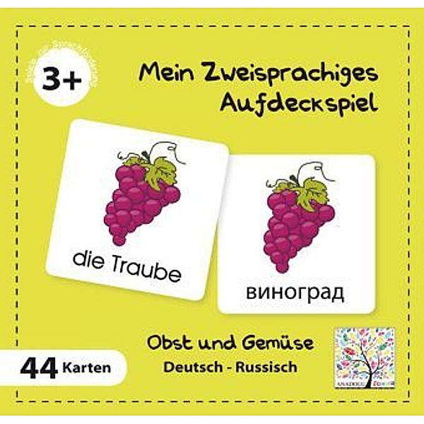 Schulbuchverlag Anadolu Mein Zweisprachiges Aufdeckspiel, Obst und Gemüse, Russisch (Kinderspiel)