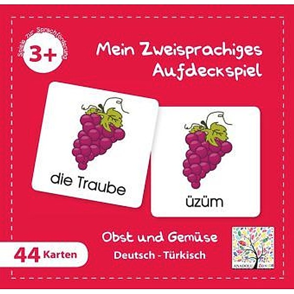 Schulbuchverlag Anadolu Mein Zweisprachiges Aufdeckspiel, Obst und Gemüse, Türkisch (Kinderspiel)