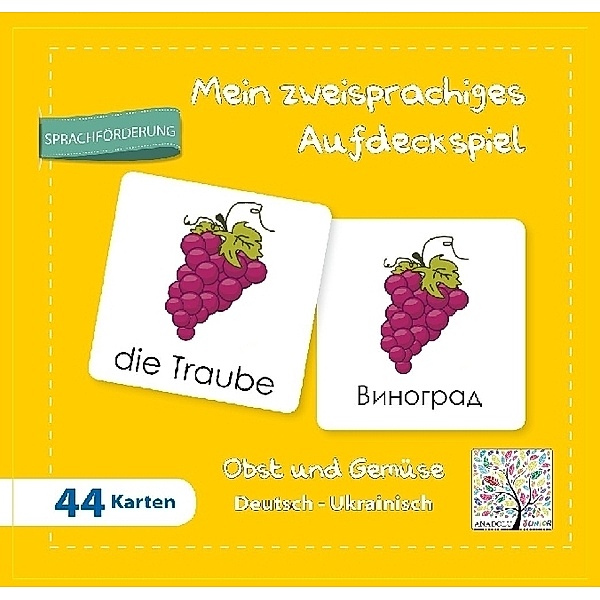 Schulbuchverlag Anadolu Mein zweisprachiges Aufdeckspiel Obst und Gemüse Deutsch-Ukrainisch (Kinderspiel)