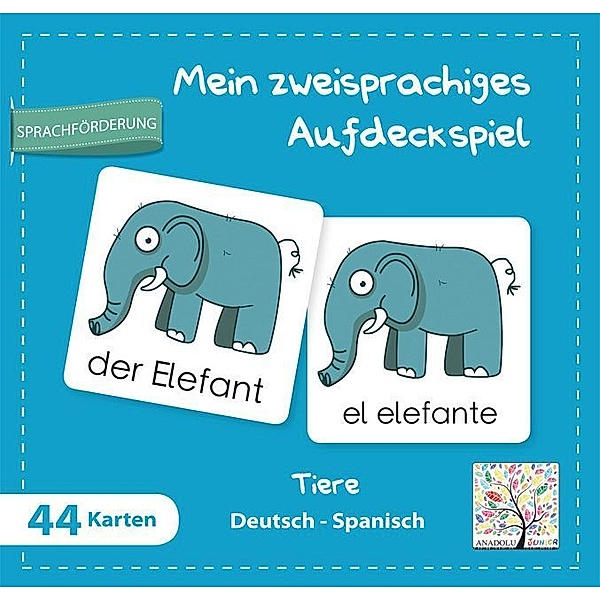 Schulbuchverlag Anadolu Mein zweisprachiges Aufdeckspiel, Tiere Deutsch-Spanisch (Kinderspiel)