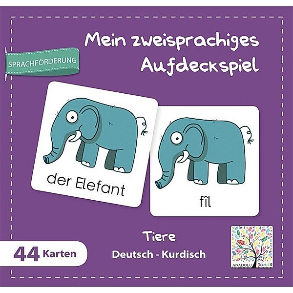 Schulbuchverlag Anadolu Mein zweisprachiges Aufdeckspiel, Tiere, Deutsch-Kurdisch (Kinderspiel)