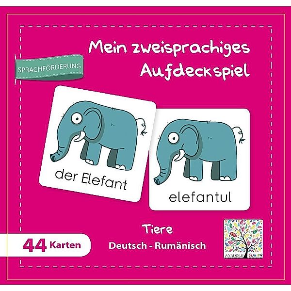 Schulbuchverlag Anadolu Mein zweisprachiges Aufdeckspiel Tiere Deutsch-Rumänisch (Kinderspiel)