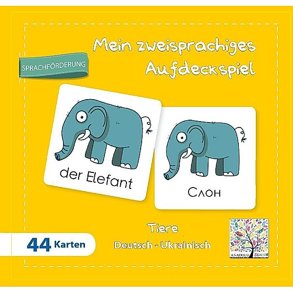 Schulbuchverlag Anadolu Mein zweisprachiges Aufdeckspiel Tiere Deutsch-Ukrainisch (Kinderspiel)