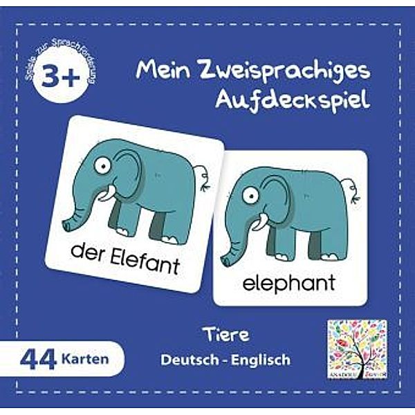 Mein Zweisprachiges Aufdeckspiel, Tiere, Englisch (Kinderspiel)