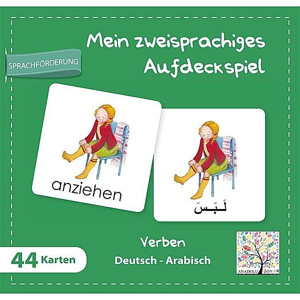 Schulbuchverlag Anadolu Mein zweisprachiges Aufdeckspiel, Verben Deutsch-Arabisch (Kinderspiel)