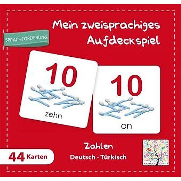 Mein zweisprachiges Aufdeckspiel, Zahlen Deutsch-Türkisch (Kinderspiel)