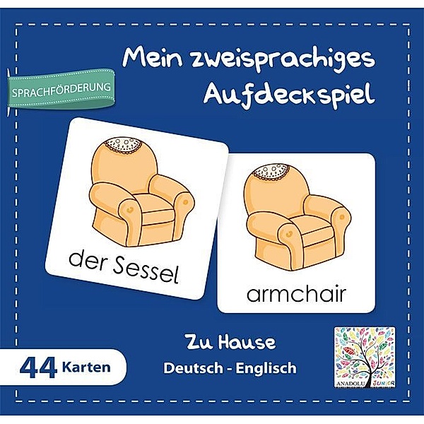 Schulbuchverlag Anadolu Mein Zweisprachiges Aufdeckspiel, Zu Hause Deutsch-Englisch (Kinderspiel)