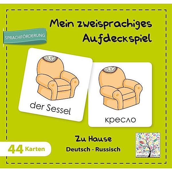 Schulbuchverlag Anadolu Mein zweisprachiges Aufdeckspiel, Zu Hause Deutsch-Russisch (Kinderspiel)