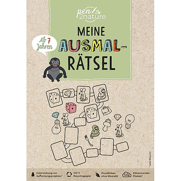 Meine Ausmal-Rätsel. Nachhaltiger Rätsel- und Malspaß für Kinder ab 7 Jahren, pen2nature