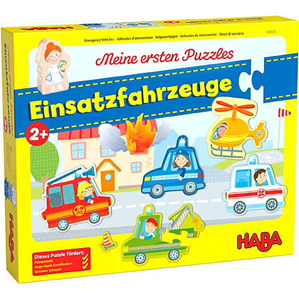 HABA Meine ersten Puzzles - Einsatzfahrzeuge (Kinderpuzzle), Imke Storch