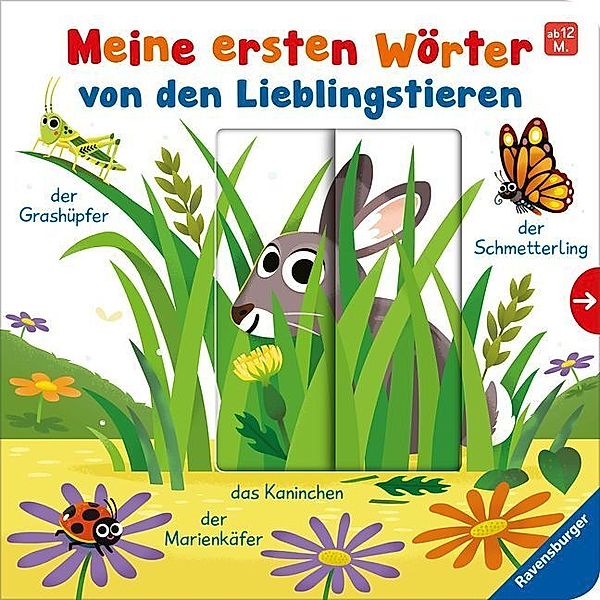 Meine ersten Wörter von den Lieblingstieren - Sprechen lernen mit großen Schiebern und Sachwissen für Kinder ab 12 Monaten, Mila Rulff