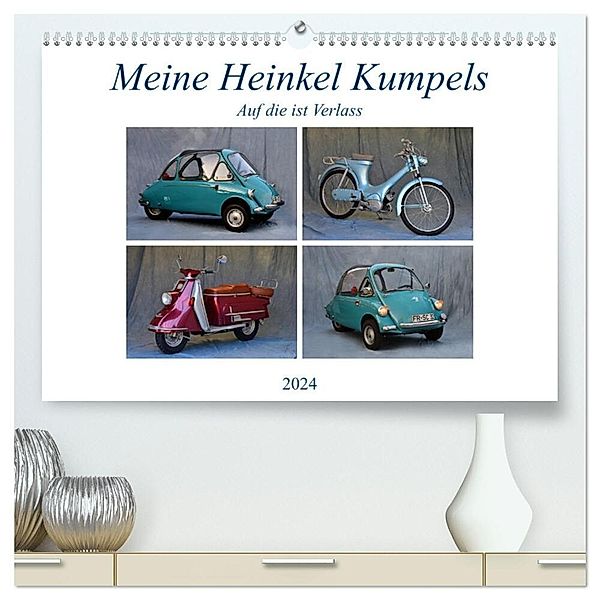 Meine Heinkel Kumpels (hochwertiger Premium Wandkalender 2024 DIN A2 quer), Kunstdruck in Hochglanz, Ingo Laue