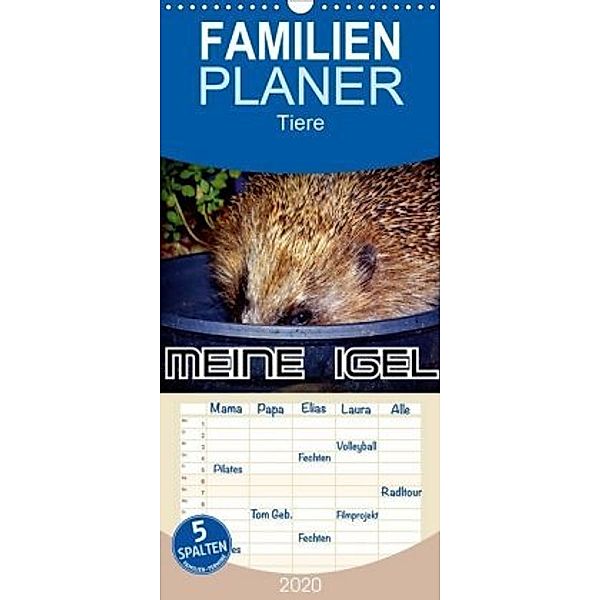 Meine Igel - Familienplaner hoch (Wandkalender 2020 , 21 cm x 45 cm, hoch), Henning von Löwis of Menar