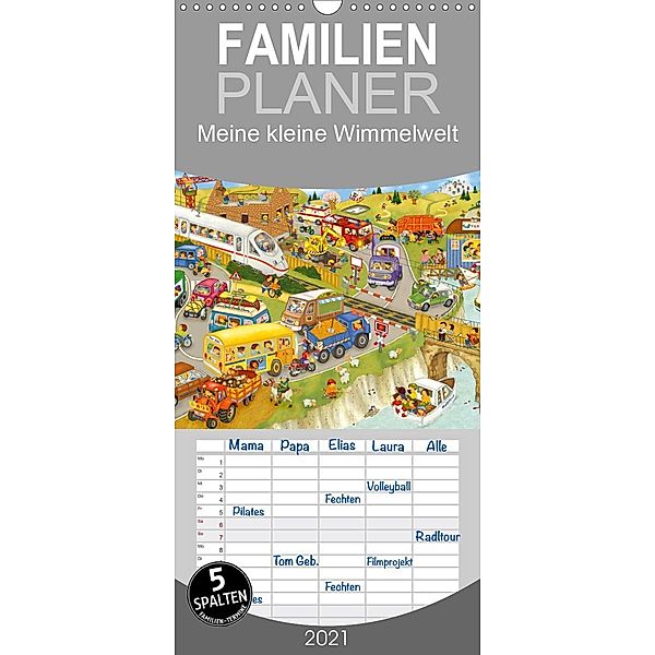 Meine kleine Wimmelwelt - Familienplaner hoch (Wandkalender 2021 , 21 cm x 45 cm, hoch), Marion Krätschmer