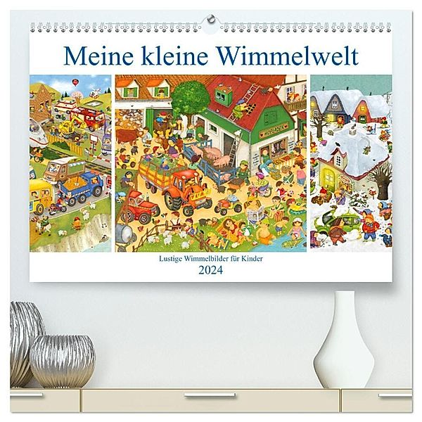 Meine kleine Wimmelwelt (hochwertiger Premium Wandkalender 2024 DIN A2 quer), Kunstdruck in Hochglanz, Marion Krätschmer
